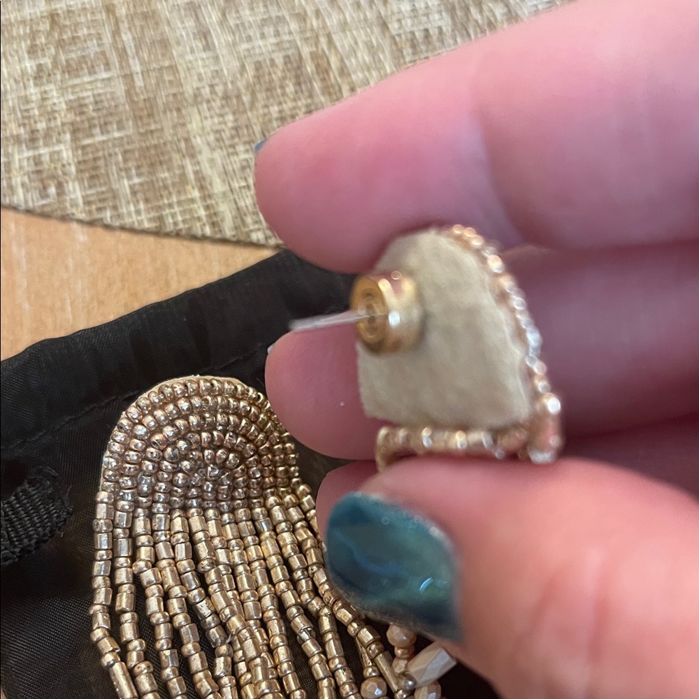 Chico’s Elegant Beaded Dangle Earrings NWOT - Picture 3 of 3